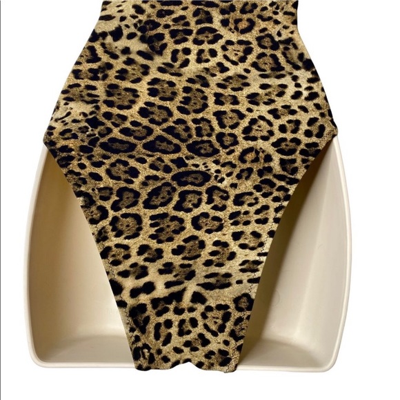 NEW De Rococo One Piece Leopard Cheeky High Thigh Swimwear Suit Size XS 2 - Picture 4 of 4